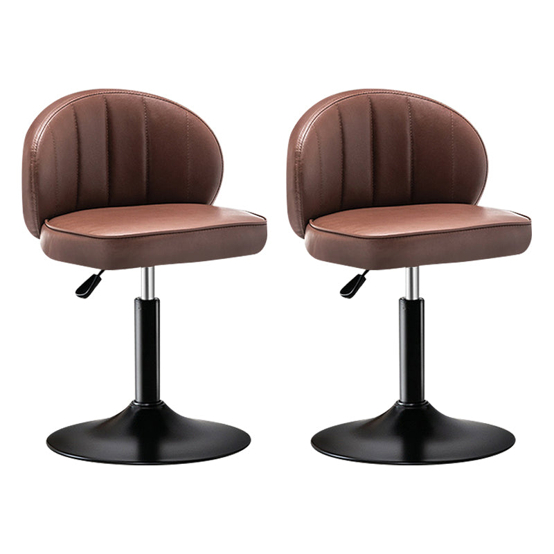Taburete de bar de acero con respaldo moderno, taburete elevable con cojín de cuero