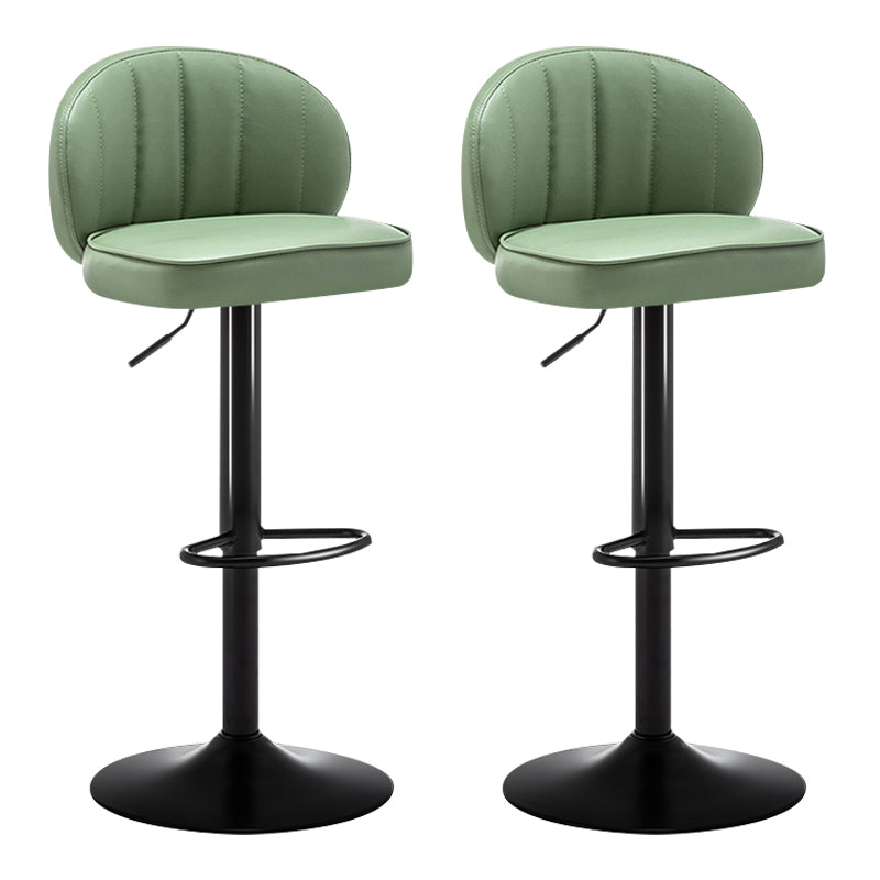 Taburete de bar de acero con respaldo moderno, taburete elevable con cojín de cuero