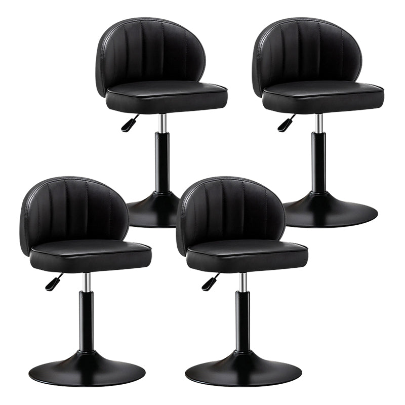 Taburete de bar de acero con respaldo moderno, taburete elevable con cojín de cuero