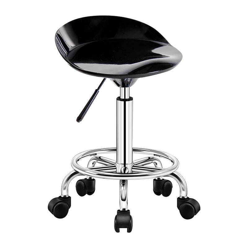 Taburete moderno de cabina elevable de acero de acero con cojín y pedal