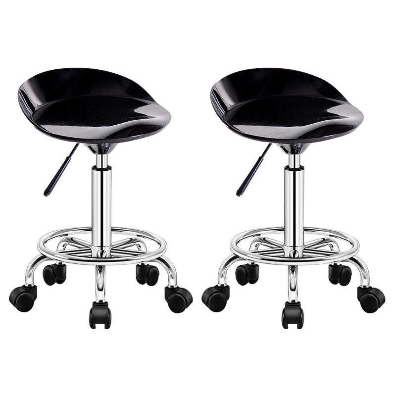 Taburete moderno de cabina elevable de acero de acero con cojín y pedal