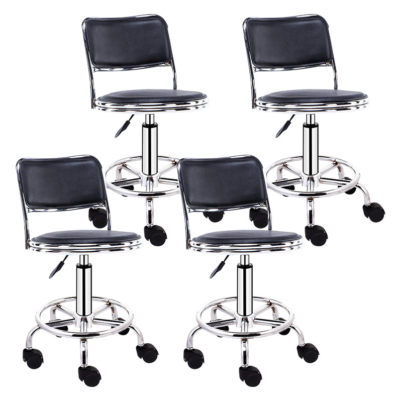 Taburete moderno de cabina elevable de acero de acero con cojín y pedal