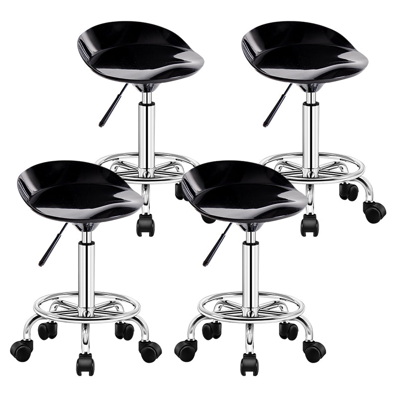 Taburete moderno de cabina elevable de acero de acero con cojín y pedal