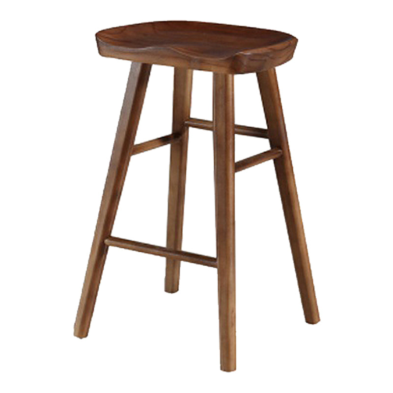 Moderner armloser Thekenhocker aus Holz, Restaurant-Barhocker mit Holzsitz und Pedal
