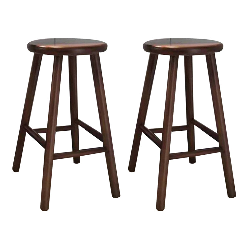Moderner armloser Thekenhocker aus Holz, Restaurant-Barhocker mit Holzsitz und Pedal