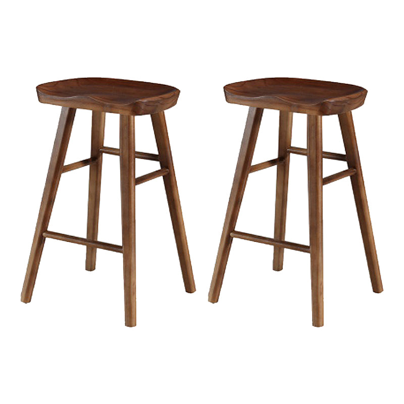 Moderner armloser Thekenhocker aus Holz, Restaurant-Barhocker mit Holzsitz und Pedal