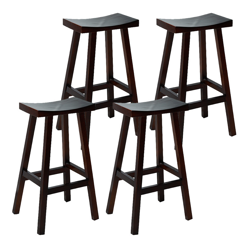 Moderner armloser Thekenhocker aus Holz, Restaurant-Barhocker mit Holzsitz und Pedal