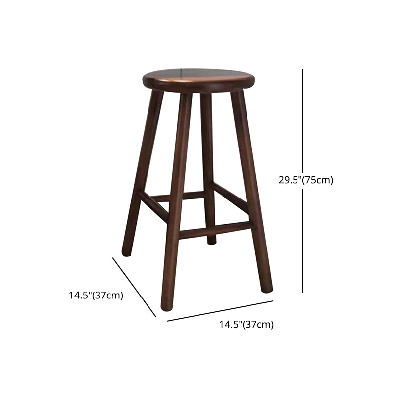 Moderner armloser Thekenhocker aus Holz, Restaurant-Barhocker mit Holzsitz und Pedal