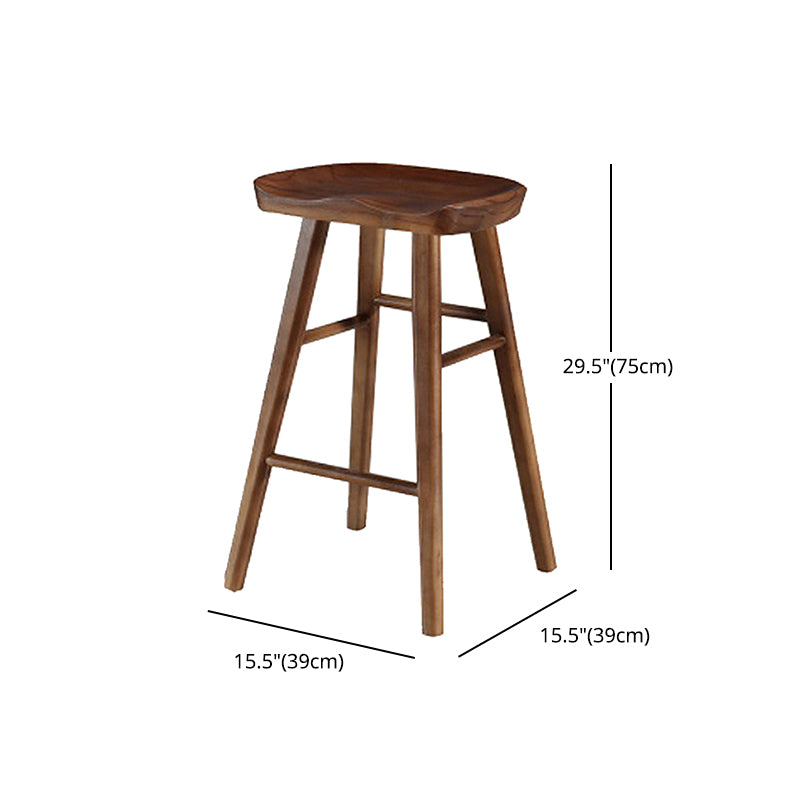 Moderner armloser Thekenhocker aus Holz, Restaurant-Barhocker mit Holzsitz und Pedal