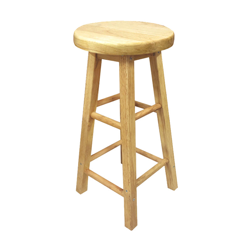 Taburete de bar moderno sin brazos y sin respaldo, taburete de bar de madera para tienda de té con leche y asiento de madera