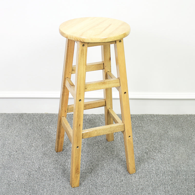 Taburete de bar moderno sin brazos y sin respaldo, taburete de bar de madera para tienda de té con leche y asiento de madera