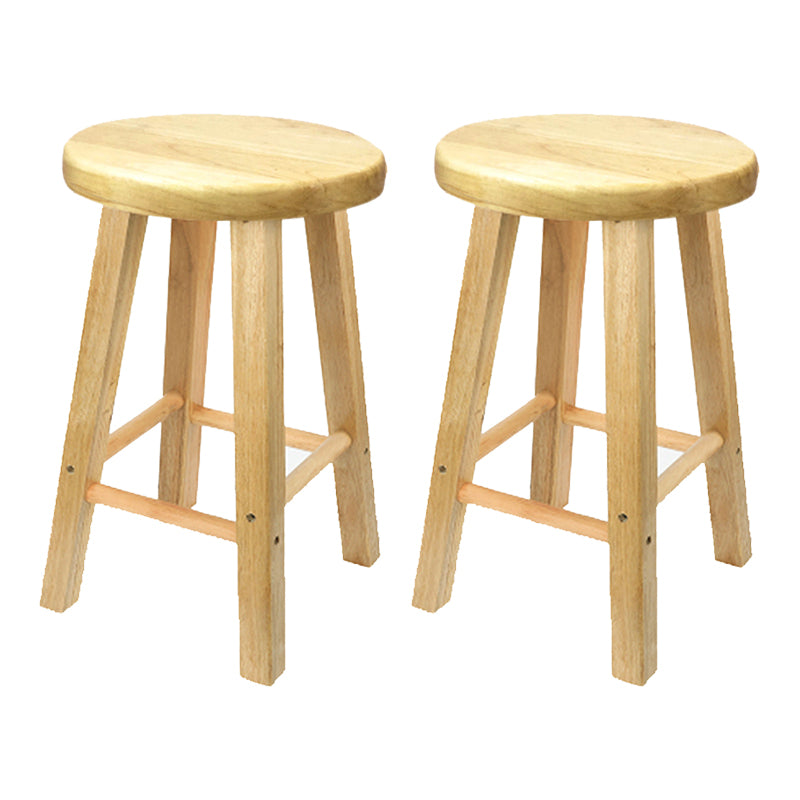 Taburete de bar moderno sin brazos y sin respaldo, taburete de bar de madera para tienda de té con leche y asiento de madera