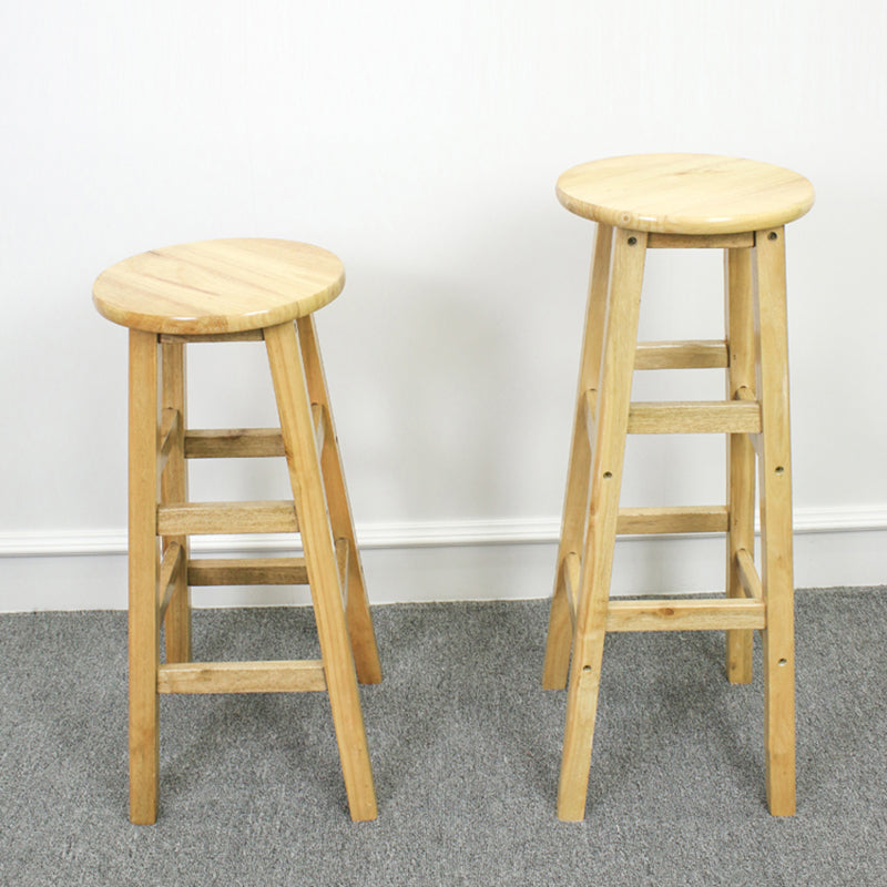 Taburete de bar moderno sin brazos y sin respaldo, taburete de bar de madera para tienda de té con leche y asiento de madera