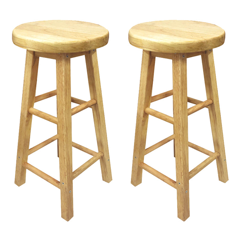 Taburete de bar moderno sin brazos y sin respaldo, taburete de bar de madera para tienda de té con leche y asiento de madera