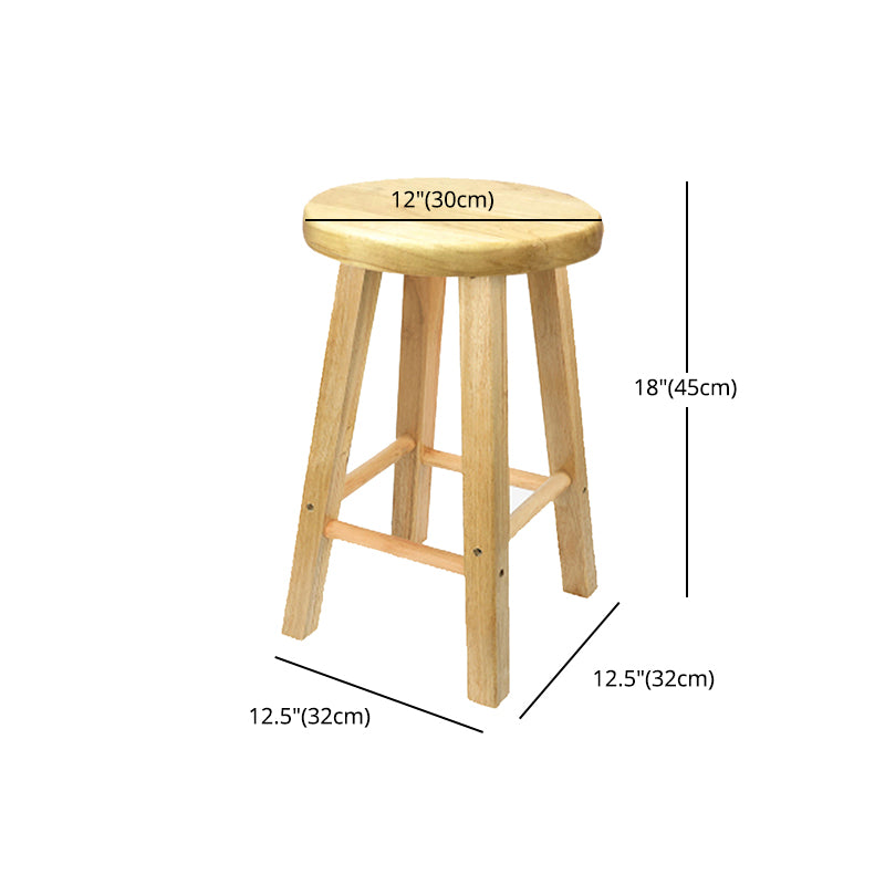 Taburete de bar moderno sin brazos y sin respaldo, taburete de bar de madera para tienda de té con leche y asiento de madera