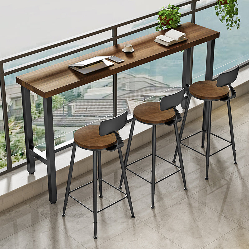 Modern Marble Bar Table with Rectangle Table Top Black Trestle Table - 42" H, Only Table