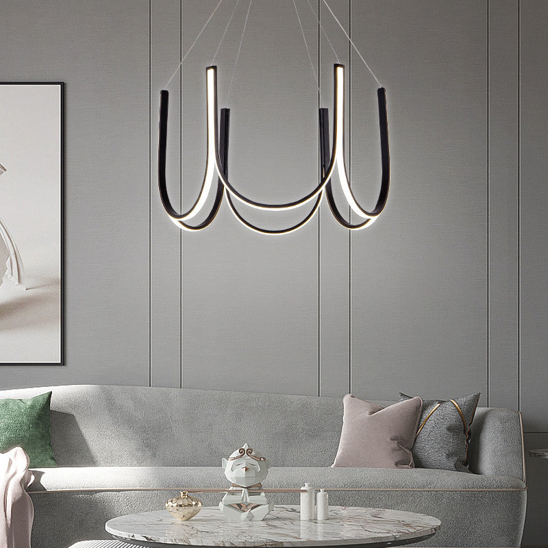 Lámpara de lámpara de metal de forma de U iluminación de lámparas LED modernas para sala de estar