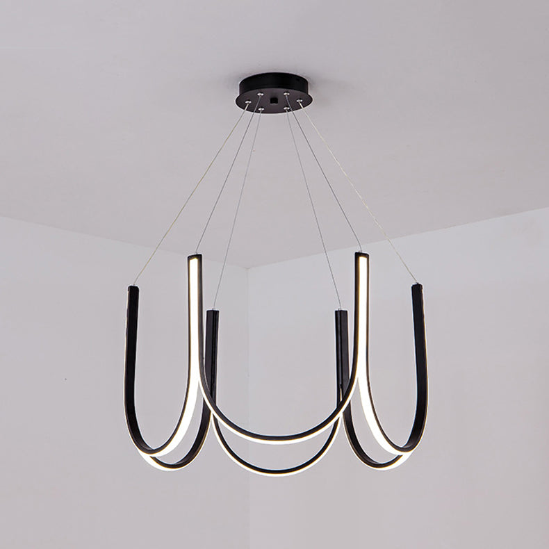 Lámpara de lámpara de metal de forma de U iluminación de lámparas LED modernas para sala de estar