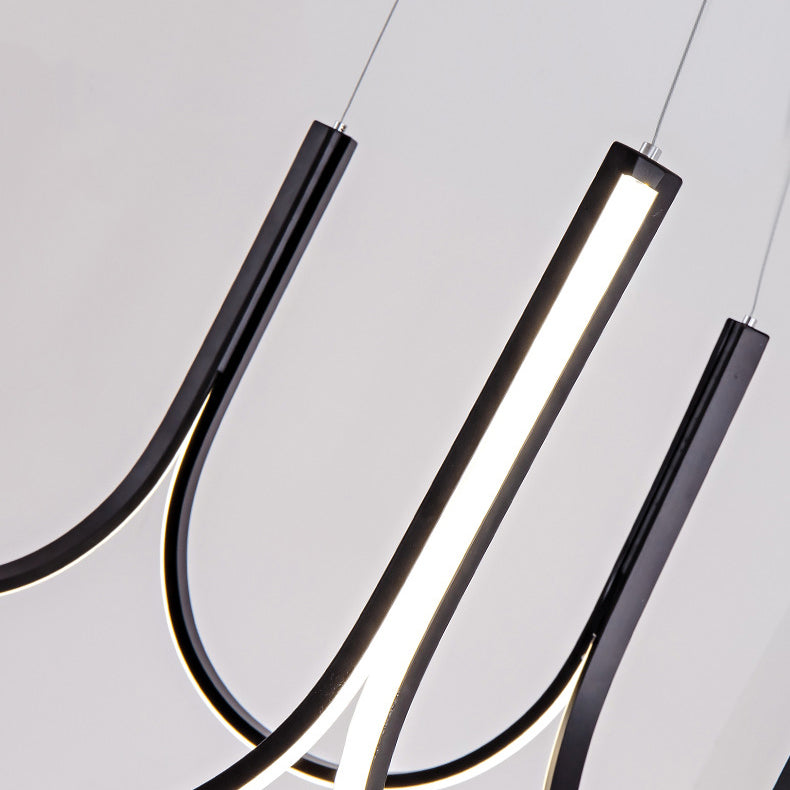 Lámpara de lámpara de metal de forma de U iluminación de lámparas LED modernas para sala de estar