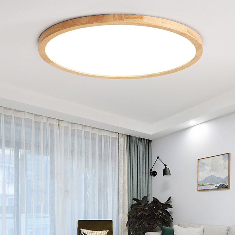 Legno Rotondo Flush Light Light Modern Single Light Flush Massimale Light Fixtures in Brown