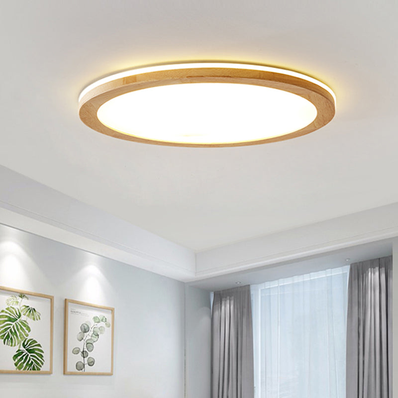 Legno Rotondo Flush Light Light Modern Single Light Flush Massimale Light Fixtures in Brown