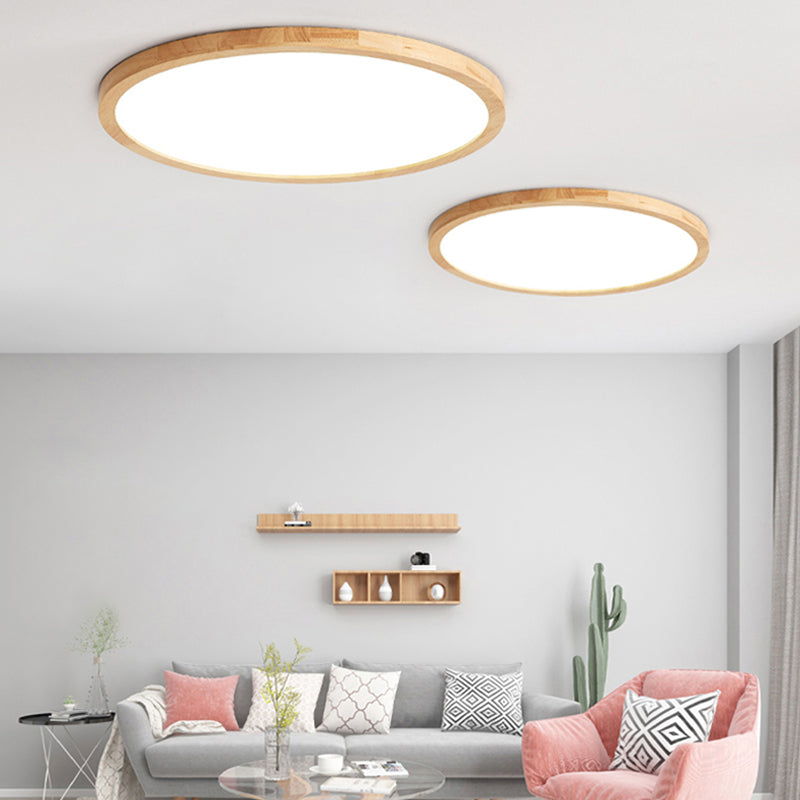 Legno Rotondo Flush Light Light Modern Single Light Flush Massimale Light Fixtures in Brown