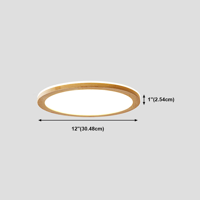 Legno Rotondo Flush Light Light Modern Single Light Flush Massimale Light Fixtures in Brown