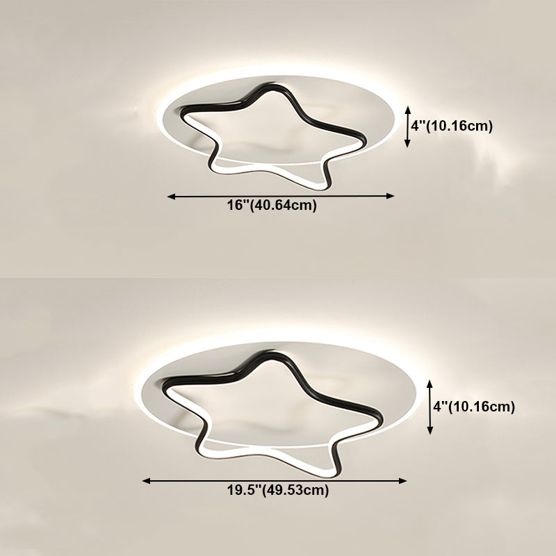 Geometry Shape Ceiling Fixtures Modern Style Metal 2 Light Ceiling Flush