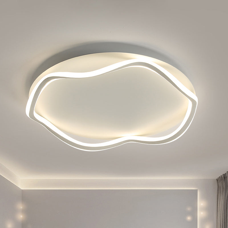 Contemporary Round Flush Light Metal 1 Light Flush Mount Lighting for Bedroom
