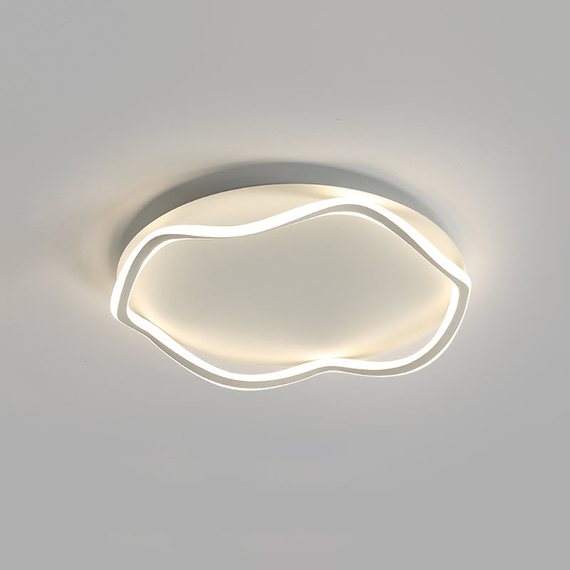 Contemporary Round Flush Light Metal 1 Light Flush Mount Lighting for Bedroom