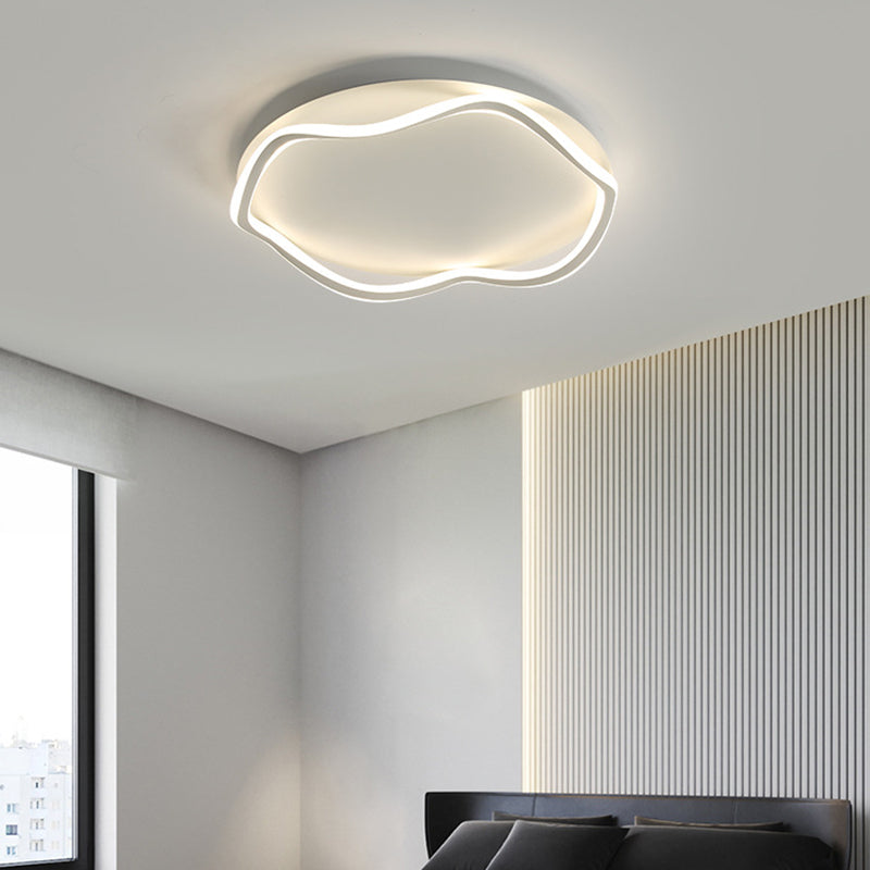 Contemporary Round Flush Light Metal 1 Light Flush Mount Lighting for Bedroom