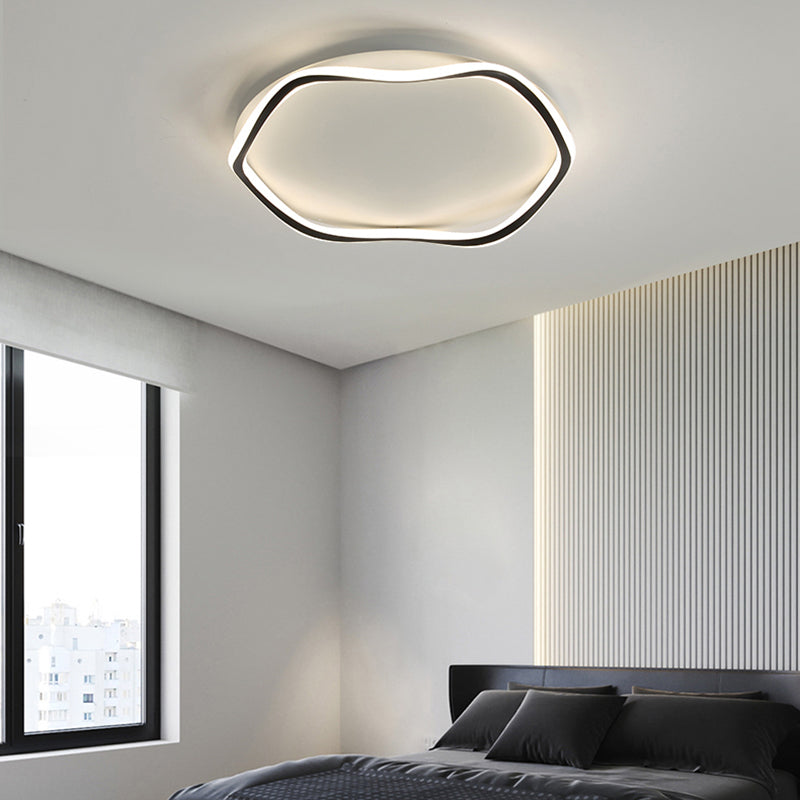 Contemporary Round Flush Light Metal 1 Light Flush Mount Lighting for Bedroom