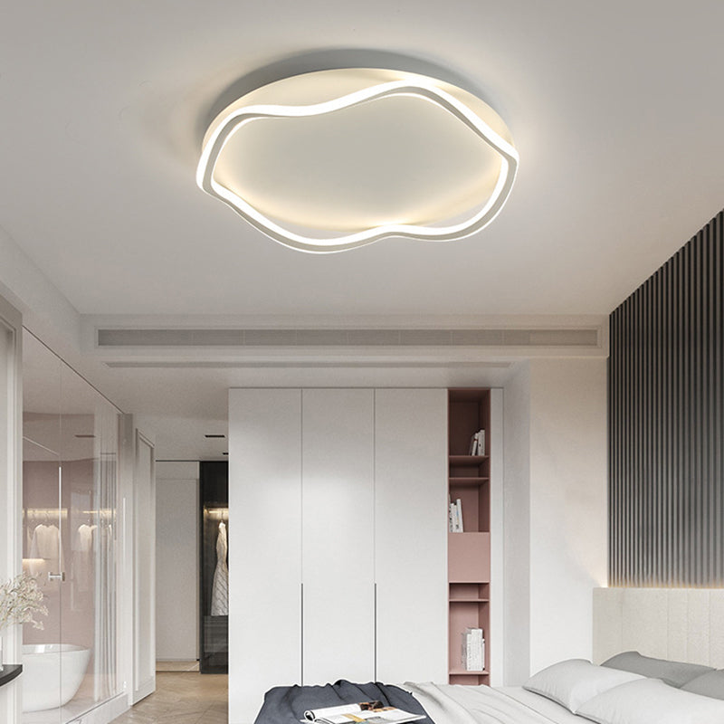 Contemporary Round Flush Light Metal 1 Light Flush Mount Lighting for Bedroom