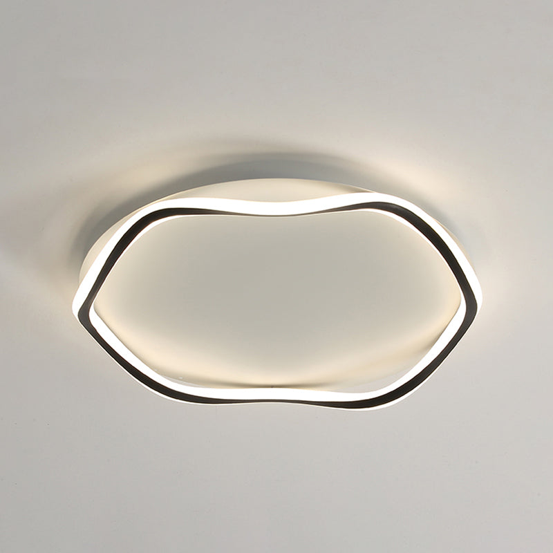 Contemporary Round Flush Light Metal 1 Light Flush Mount Lighting for Bedroom