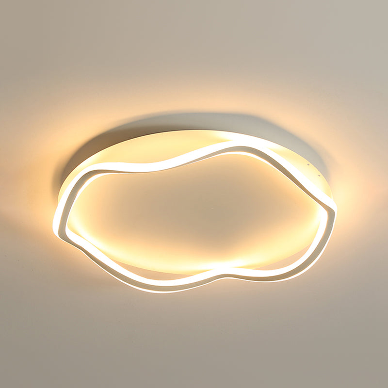 Contemporary Round Flush Light Metal 1 Light Flush Mount Lighting for Bedroom