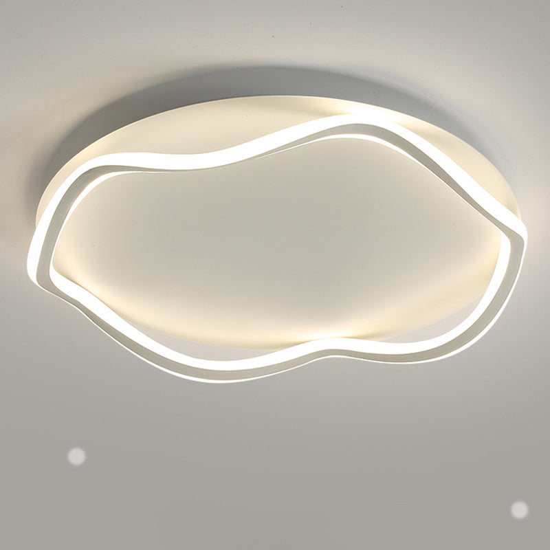 Contemporary Round Flush Light Metal 1 Light Flush Mount Lighting for Bedroom