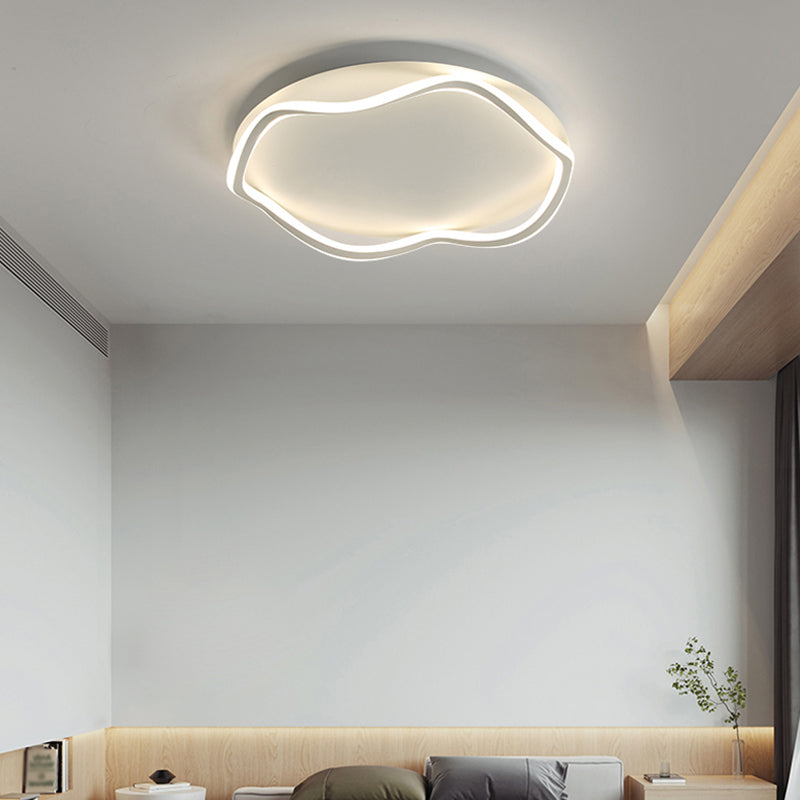 Contemporary Round Flush Light Metal 1 Light Flush Mount Lighting for Bedroom