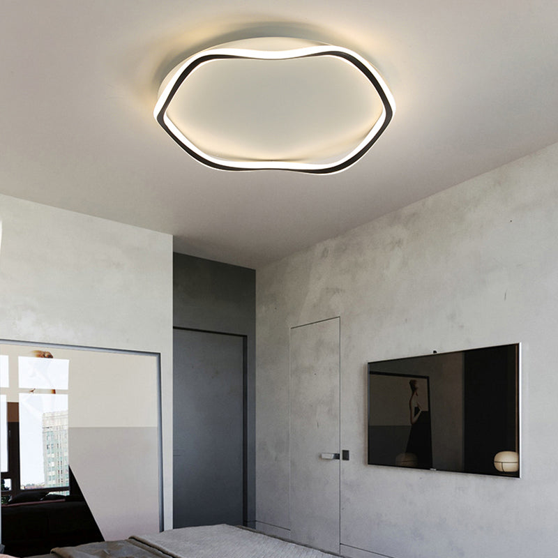 Contemporary Round Flush Light Metal 1 Light Flush Mount Lighting for Bedroom