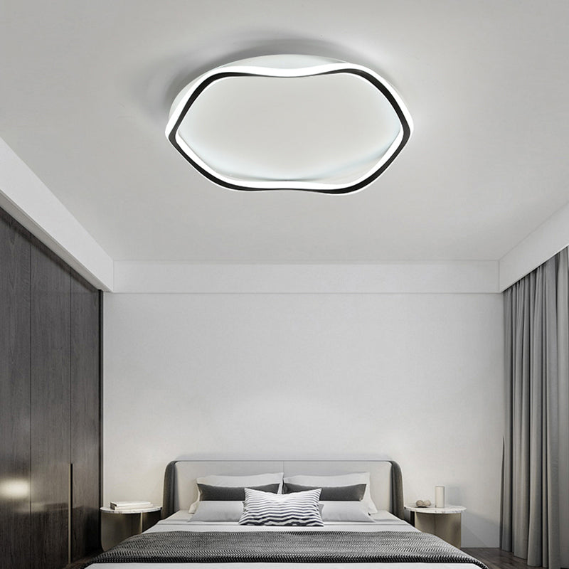 Contemporary Round Flush Light Metal 1 Light Flush Mount Lighting for Bedroom