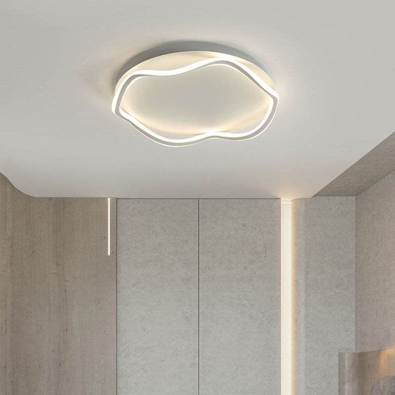 Contemporary Round Flush Light Metal 1 Light Flush Mount Lighting for Bedroom