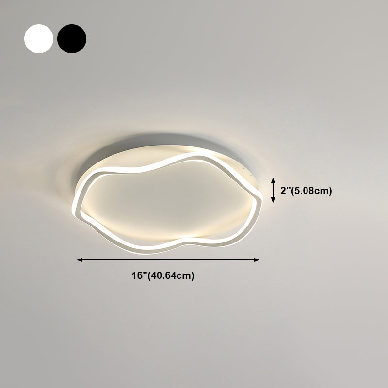 Contemporary Round Flush Light Metal 1 Light Flush Mount Lighting for Bedroom
