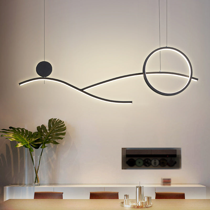 Luces colgantes de forma lineal de estilo contemporáneo 3 accesorios de iluminación colgante de luz