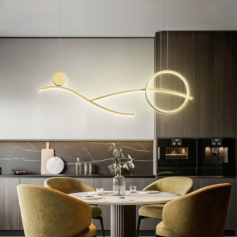 Luces colgantes de forma lineal de estilo contemporáneo 3 accesorios de iluminación colgante de luz