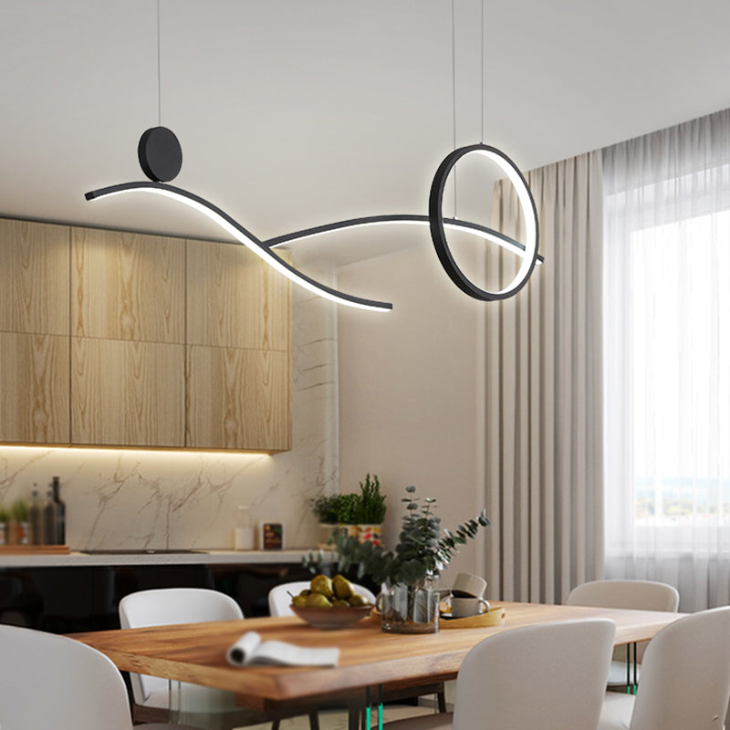 Luces colgantes de forma lineal de estilo contemporáneo 3 accesorios de iluminación colgante de luz