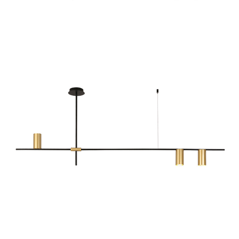 Ideas de iluminación de isla de cilindro de estilo contemporáneo luces colgantes de isla metálica