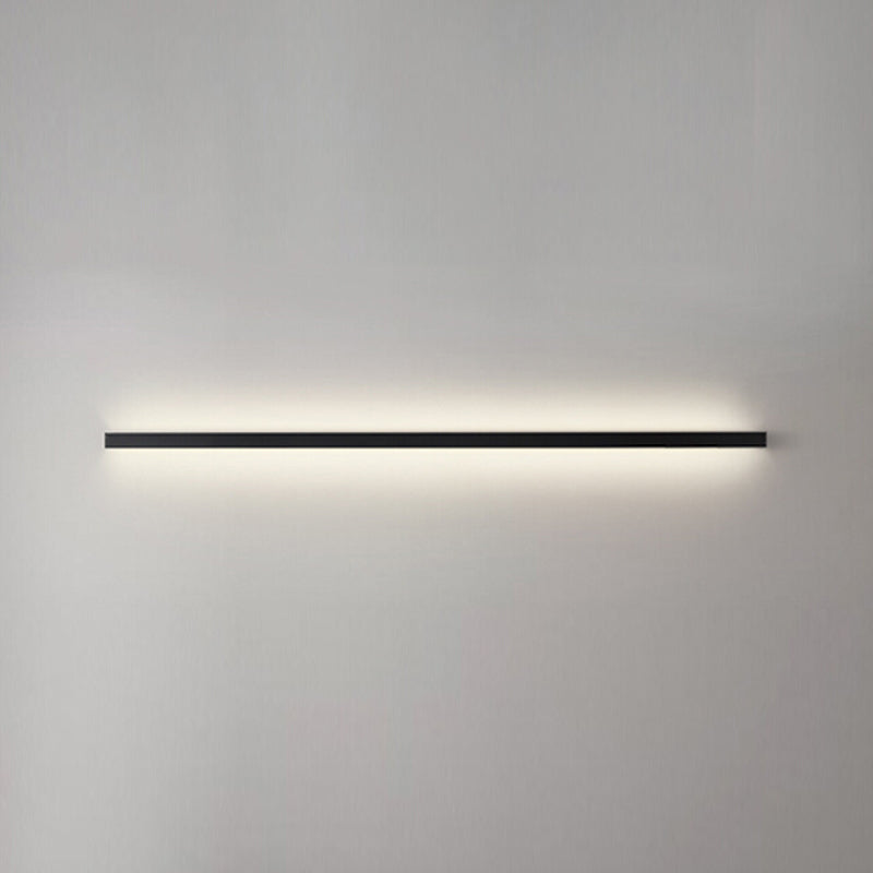 Linearer Schatten Metall Wandleuchte moderne Stil 1 Lichtwandhalterung Beleuchtung in Schwarz