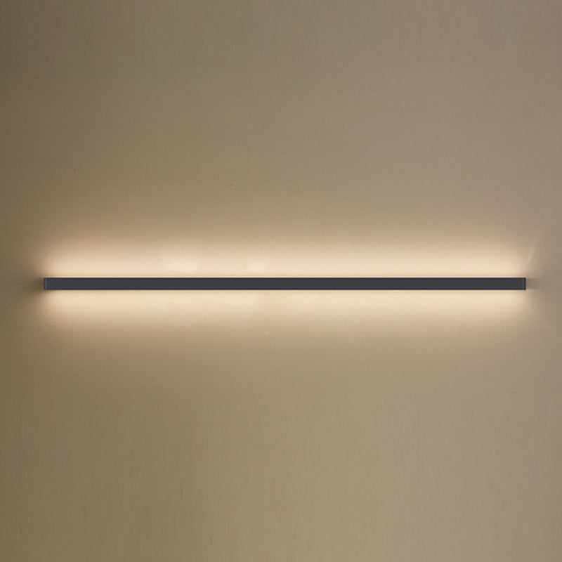 Linearer Schatten Metall Wandleuchte moderne Stil 1 Lichtwandhalterung Beleuchtung in Schwarz