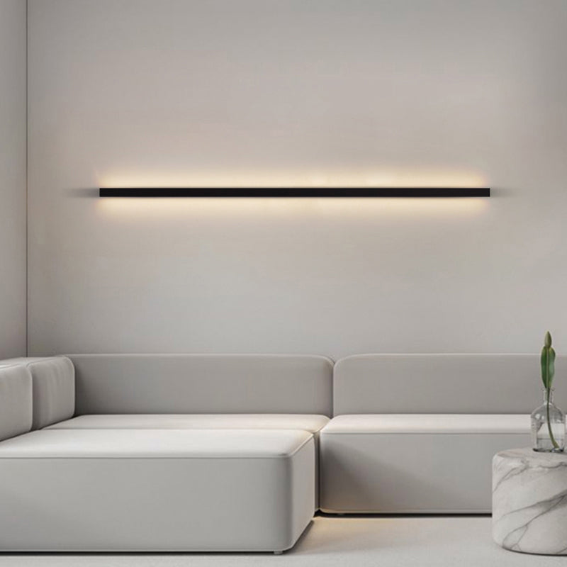 Linearer Schatten Metall Wandleuchte moderne Stil 1 Lichtwandhalterung Beleuchtung in Schwarz