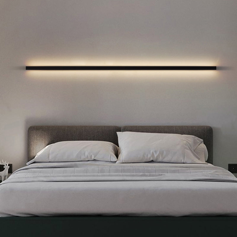 Linearer Schatten Metall Wandleuchte moderne Stil 1 Lichtwandhalterung Beleuchtung in Schwarz