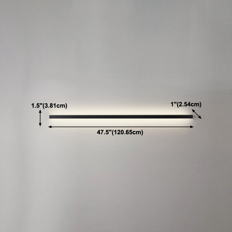Linearer Schatten Metall Wandleuchte moderne Stil 1 Lichtwandhalterung Beleuchtung in Schwarz